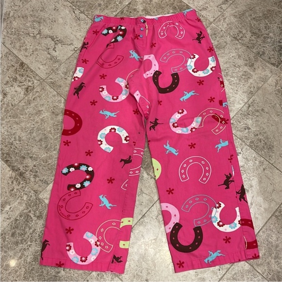 🤠 Victoria’s Secret Pink Horseshoe Cowgirl 💯% Cotton Flannel Pajama Set - Picture 12 of 16
